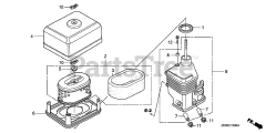 Honda GX200 QXB2/A (GCAE) - Honda Engine, Made in Japan (SN: GCAE-1900001 - GCAE-8999999) AIR CLEANER (DUAL)