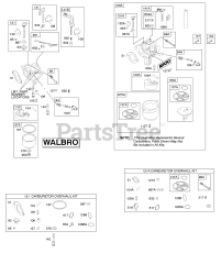 Briggs & Stratton 219807-0113-E1 - Briggs & Stratton Vertical Engine Carburetor, Kit - Carburetor Overhaul