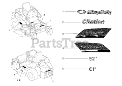 Simplicity 5900821 - Simplicity Citation 61" Zero-Turn Mower, 28hp Briggs & Stratton Decal - Brand &amp; Model