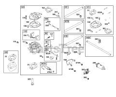 Briggs & Stratton 356447-0718-G1 - Briggs & Stratton Horizontal Engine Carburetor and Fuel Supply Group