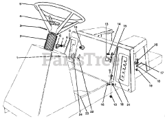 Toro 70080 (10-32) - Toro Recycler Rear-Engine Riding Mower (SN: 049000001 - 049999999) (1994) Steering Wheel, Switches  Decals