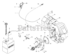 Gravely 987060 - Gravely Lawn Tractor, 16hp, Without Hydraulic Lift (SN: 000101 & Above) FUEL AND EXHAUST SYSTEM - KOHLER UNITS 14 H.P.