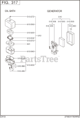 Subaru Robin EX130D20141 (EX13) - Subaru Robin Engine 317 Intake &amp; Exhaust