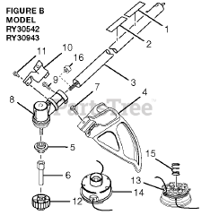 Ryobi RY 30542 - Ryobi String Trimmer, 30cc Figure B (Model RY30542, RY30943)