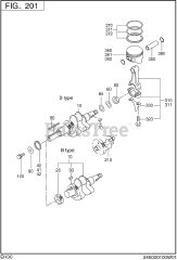 Subaru Robin EH300B13110 (EH30) - Subaru Robin Engine 201 Crankshaft