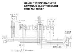 Scag SWZ-17KA - Scag Walk-Behind Mower, 17hp Kawasaki (SN: 8200001 - 8209999) Handle Wiring Harness Kawasaki Electric Start