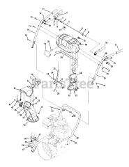 MTD 31AE5MLH795 - MTD Pro Snow Thrower (2007) Handle, Frame &amp; Discharge Chute
