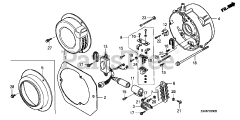 Honda EX5500 K1 A/B (EA1) - Honda Generator, Made in Japan (SN: EA1-1072384 - EA1-1099999) REAR HOUSING (1)