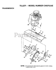 Poulan CHD F550 E - Poulan Front-Tine Tiller (1999) TRANSMISSION