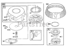Briggs & Stratton 19C432-0056-01 - Briggs & Stratton Horizontal Engine Rewind Assembly