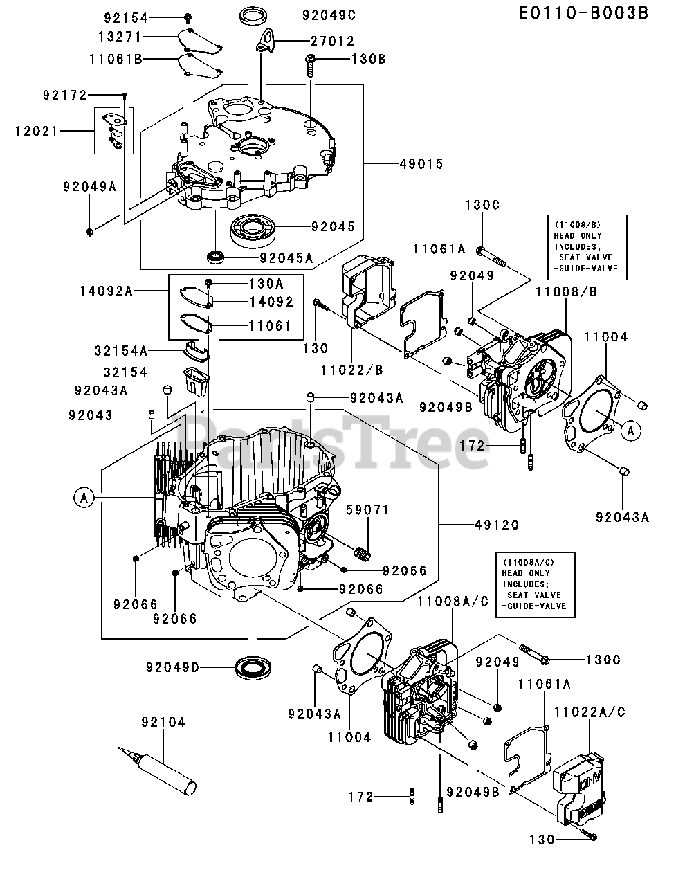 Kawasaki FXT00VBS21 Kawasaki Engine CYLINDER/CRANKCASE Parts Lookup