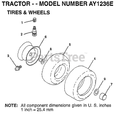 Electrolux/AYP AY 1236 E - Electrolux/AYP Lawn Tractor TIRES AND WHEELS