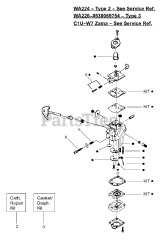 Weed Eater FL 21 - Weed Eater Featherlite String Trimmer Carburetor Assembly WA-224, C1U-W7 Zama, WA-226 - PN 530069754