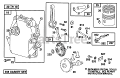Briggs & Stratton 82232-2136-01 - Briggs & Stratton Horizontal Engine Crankcase Cover, Piston, Cam