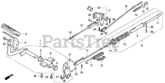 Honda H4518 H HSA/C (MZAT) - Honda Lawn Tractor, Made in Japan (SN: MZAT-3000001 - MZAT-3999999) BRAKE PEDAL (H4514H, H4518H)