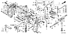 Honda BF250 A XXCA (BBJJ) - Honda Marine Engine, Made in Japan (SN: BBJJ-8000001 - BBJJ-9999999) STERN BRACKET + SWIVEL CASE