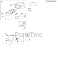 Briggs & Stratton 219707-0026-G1 - Briggs & Stratton Vertical Engine Air Cleaner, Blower Housing, Exhaust System