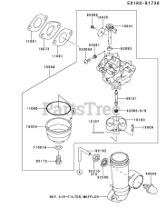 Kawasaki FJ180V-BM11 - Kawasaki Engine CARBURETOR(BM11-DM11)