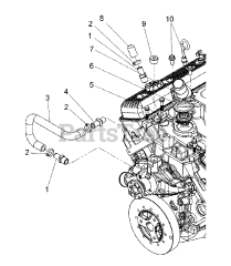 Briggs & Stratton 076351-00 - Briggs & Stratton 48kW Liquid Cooled Home Standby Generator Engine Service Parts - 5.0L - Thermostat &amp; Hose (312594)