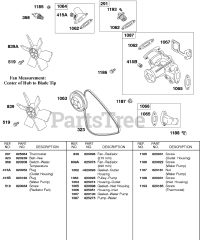 Briggs & Stratton 430447-0205-E2 - Briggs & Stratton Horizontal Engine Vee Belt, Radiator Fan, Water Pump