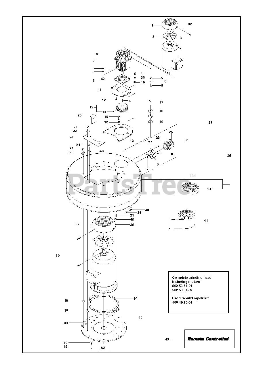 Husqvarna PG 820 RC Husqvarna Floor Grinder (201502) GRINDER Parts Lookup with