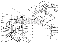 Toro 73420 (416-8) - Toro Garden Tractor (SN: 059000715 - 059999999) (1995) Fuel Tank, Fuel Pump, Fender And Support