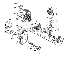 Echo SRM-2450 - Echo String Trimmer (Type 1E) Engine, Crankcase, Fan Housing Cover