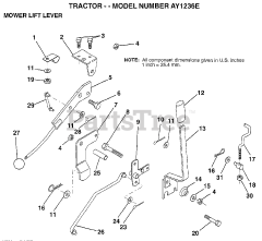 Electrolux/AYP AY 1236 E - Electrolux/AYP Lawn Tractor MOWER LIFT LEVER