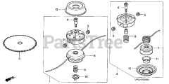 Honda UMK431 K1 UNBA (HZAD) - Honda Brush Cutter, Made in Japan (SN: HZAD-2000001 - HZAD-2049999) NYLON CUTTER + CUTTER BLADE