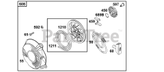 Briggs & Stratton 133232-1126-E1 - Briggs & Stratton Horizontal Engine Rewind Group