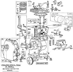 Briggs & Stratton 111232-0171-XX - Briggs & Stratton Horizontal Engine Cylinder,Mufflers,Piston Grp