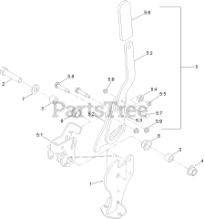 Toro 74925 TE (6000) - Toro 152cm Z Master Zero-Turn Mower, Side-Discharge Deck (SN: 313000001 - 313999999) (2013) PARKING BRAKE HANDLE ASSEMBLY NO. 116-7551