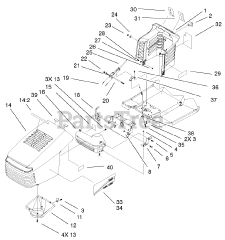 Toro 71227 (16-38 HXL) - Toro Lawn Tractor (SN: 210000001 - 210999999) (2001) Hood Tower Assembly