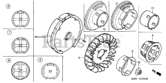 Honda GX160 K1 LX2/A (GC02) - Honda Engine, Made in Japan (SN: GC02-8670001 - GC02-9099999) FLYWHEEL