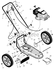 Scotts TM6100x8B - Scotts Walk-Behind Trimmer (2004) Mower Housing &amp; Handle Assembly