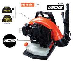 Echo PB-580 T - Echo Backpack Blower (SN: P64212001001 - P64212999999)