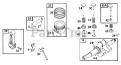 Briggs & Stratton 194412-1121-01 - Briggs & Stratton Horizontal Engine Piston Grp, Crank