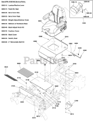 Ferris ISX 3300 (5902066) - Ferris ISX3300 Series 60" Zero-Turn Mower, 31hp Kawasaki Seat Mount and Floor Group