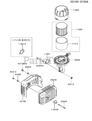 Kawasaki FJ180V-AM76 - Kawasaki Engine AIR-FILTER/MUFFLER