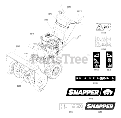Snapper H 924RX (1696008) - Snapper 24" Snow Thrower, 9hp