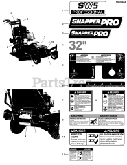 Snapper Pro SW 5 (5900538) - Snapper Pro SW5 Series 32" Walk-Behind Mower, 15hp Kawasaki, Side-Discharge