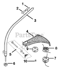 Ryobi RY 30000 A - Ryobi String Trimmer, 30cc Lower Boom Assembly
