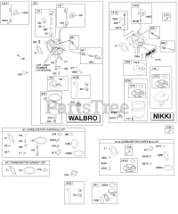 Briggs & Stratton 31X707-0777-E2 - Briggs & Stratton Vertical Engine Carburetor, Kit - Carburetor Overhaul