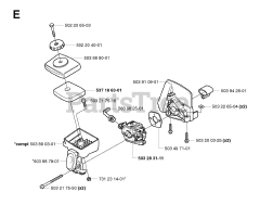 Husqvarna 323 E - Husqvarna Handheld Edger (2002-03) CARBURETOR &amp; AIR FILTER