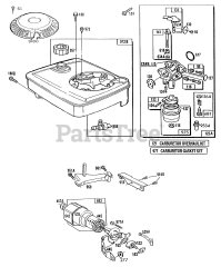 Briggs & Stratton 114708-0155-01 - Briggs & Stratton Vertical Engine Carburetors &amp; Fuel Tank Assy