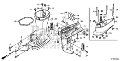Honda BF15 DK0 SHSA (BALJ) - Honda Outboard Engine, Made in Japan (SN: BALJ-1400001 - BALJ-9999999) GEAR CASE@EXTENSION CASE