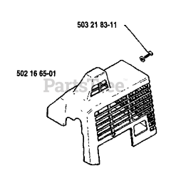 Husqvarna 22 RL - Husqvarna String Trimmer (1988-01) Cylinder Cover (P/N 502166501)