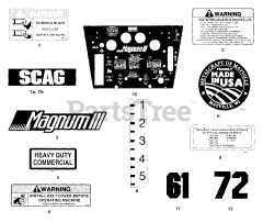 Scag MAG-61 - Scag Magnum III 61" Three-Wheel Riding Mower (SN: 70000 - 79999)