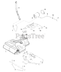 Exmark LZX740KC606CA - Exmark 60" Lazer Z X-Series Zero-Turn Mower, Kohler, CARB (SN: 312000000 - 312999999) (2012) Fuel Tank Mounting Assembly