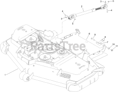 Toro 72028 (7500-D) - Toro 60" Z Master Zero-Turn Mower, Rear-Discharge Deck (SN: 416262337 - 416288793) Deck, Driveshaft and Tunnel Assembly